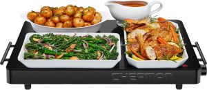 Chefman Electric Warming Tray with Adjustable Temperature Control.